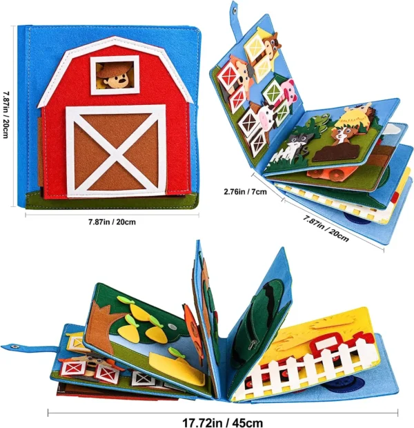 Montessori Toys Busy Board Farm Animal Scene - Image 5
