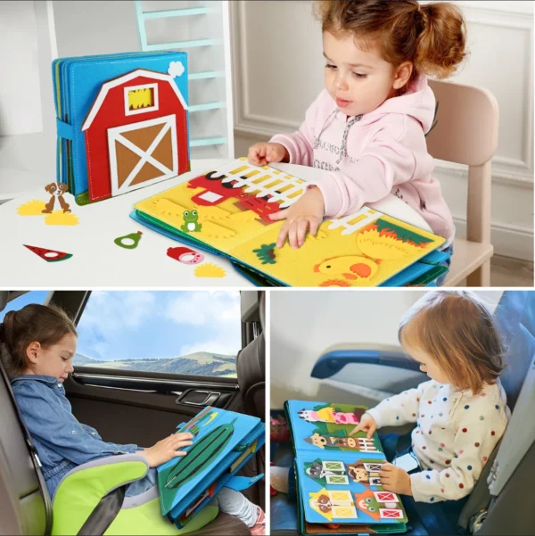 Montessori Toys Busy Board Farm Animal Scene - Image 4