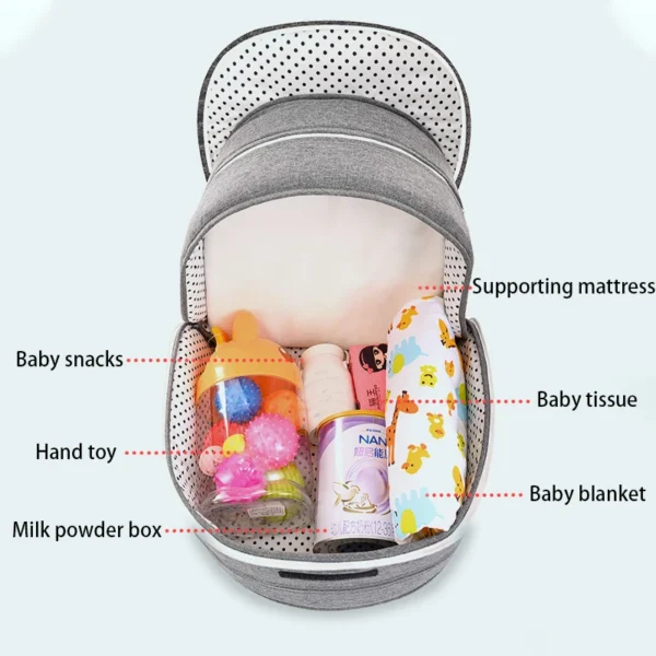 Portable Bed for baby/Toddler with Mosquito Net Protection - Image 5