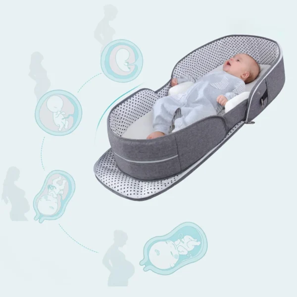 Portable Bed for baby/Toddler with Mosquito Net Protection - Image 4